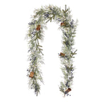 Mixed Mica Foliage with Harmony Bells 9ft Garland Pre-Lit with Fairy Lights (Battery-Operated)