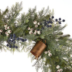 Mixed Mica Foliage with Harmony Bells 30in Wreath Pre-Lit with Fairy Lights (Battery-Operated)