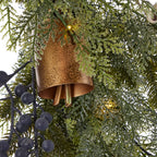 Mixed Mica Foliage with Harmony Bells 30in Wreath Pre-Lit with Fairy Lights (Battery-Operated)