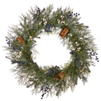 Mixed Mica Foliage with Harmony Bells 30in Wreath Pre-Lit with Fairy Lights (Battery-Operated)