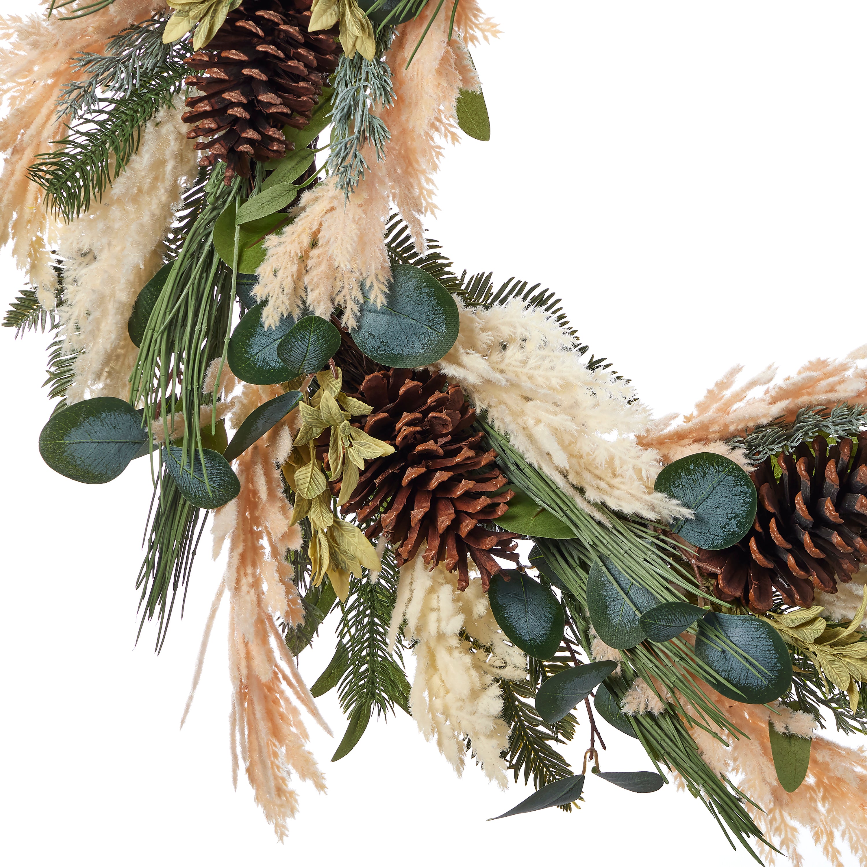 Eucalyptus and Pampas 30in Wreath