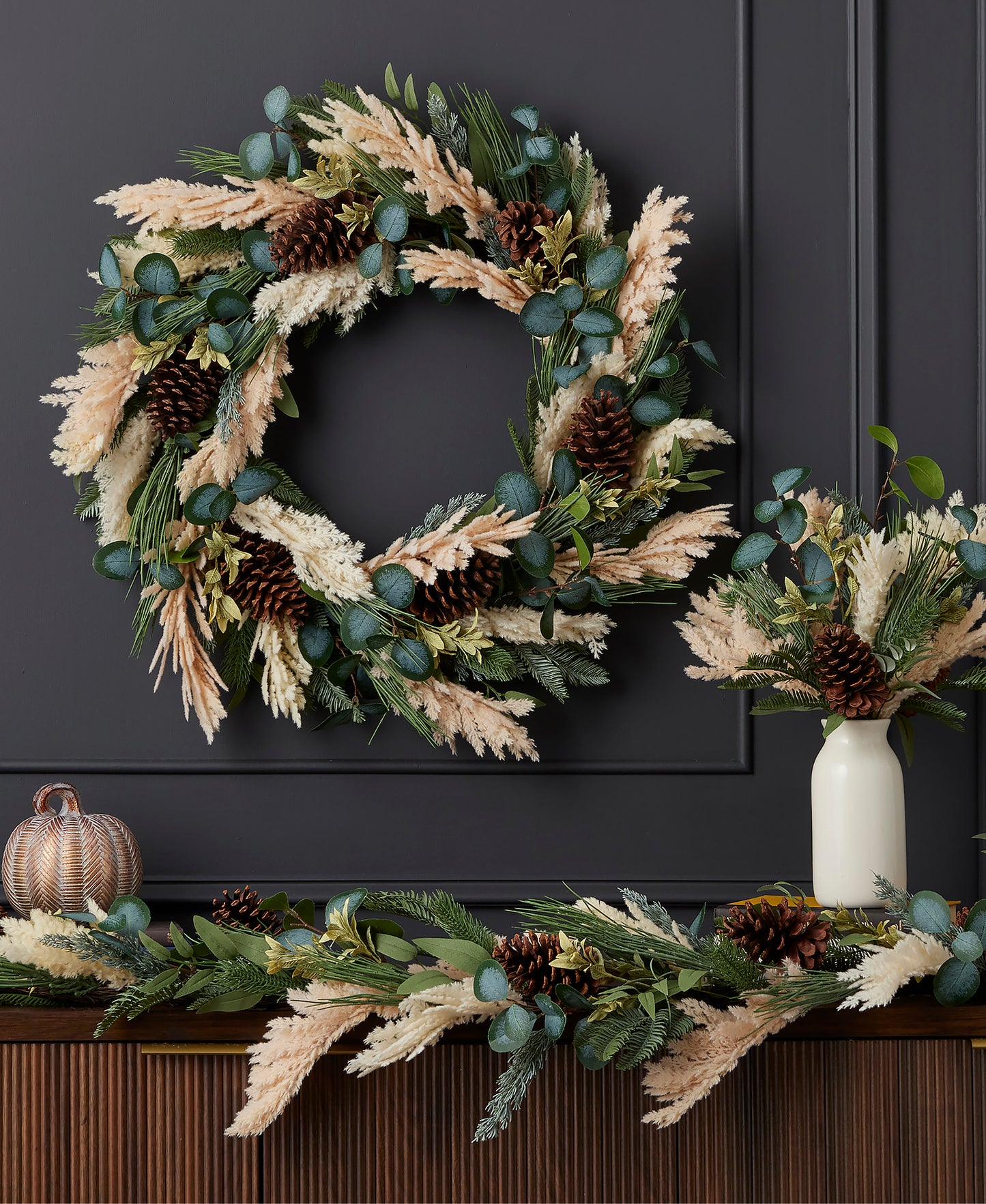 Eucalyptus and Pampas 6ft Garland