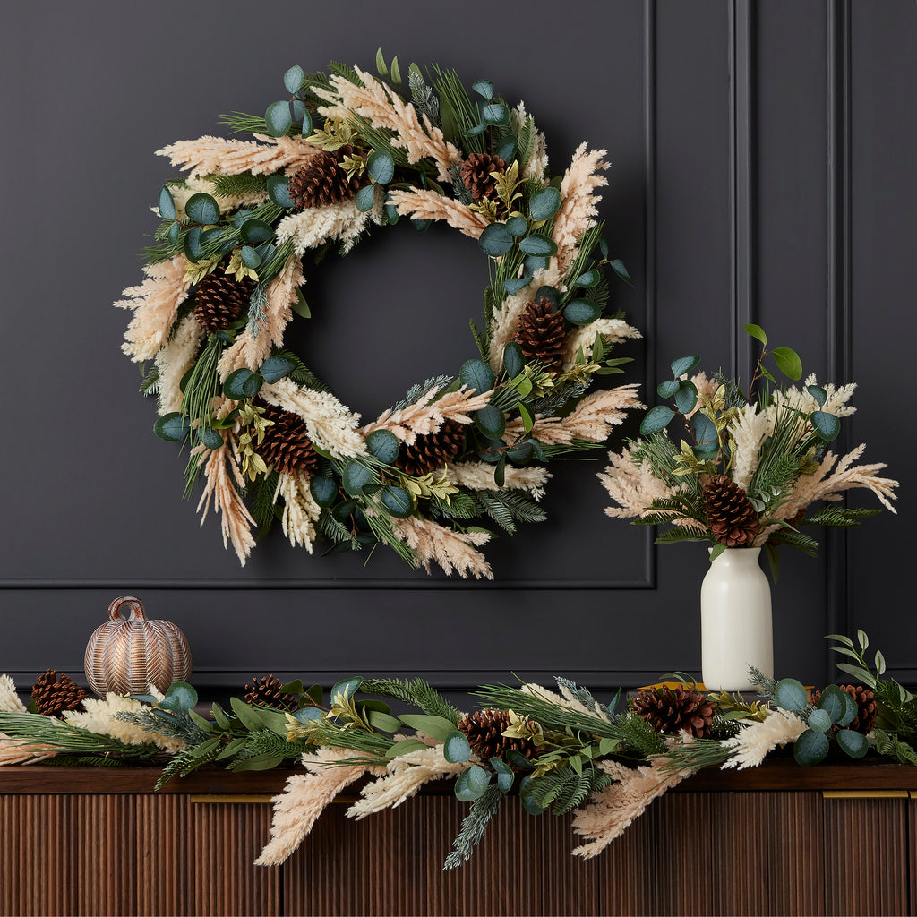 Eucalyptus and Pampas 6ft Garland