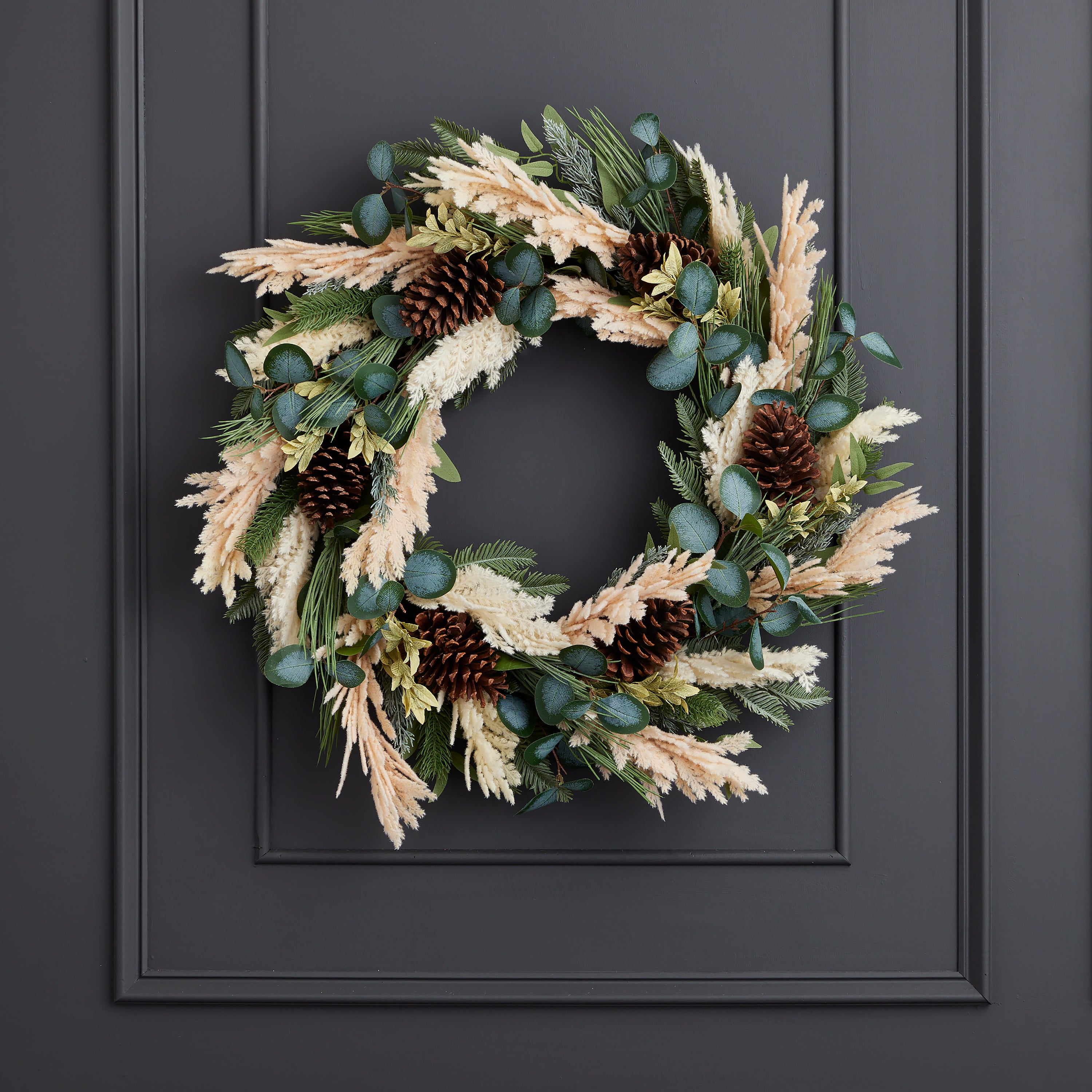 Eucalyptus and Pampas 30in Wreath