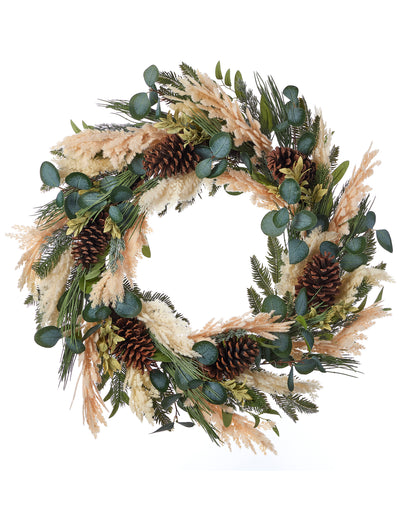 Eucalyptus and Pampas 30in Wreath