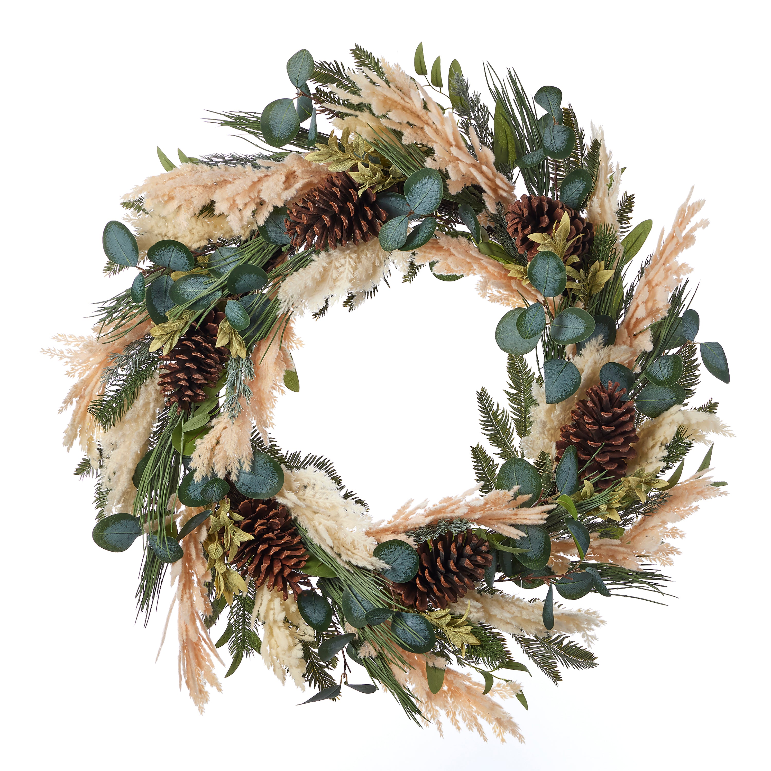 Eucalyptus and Pampas 30in Wreath