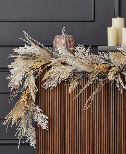 Fall Fields Bouquet with Feather and Pampas 6ft Garland