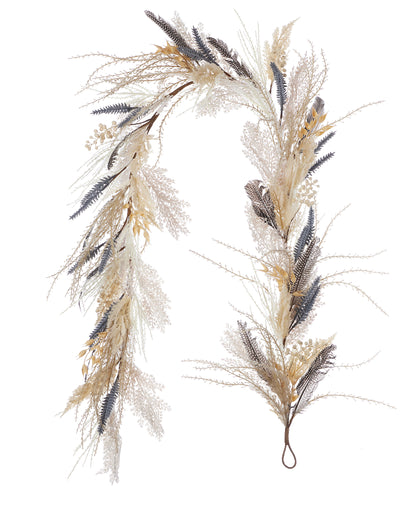 Fall Fields Bouquet with Feather and Pampas 6ft Garland