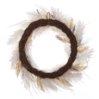 Fall Fields Bouquet with Feathers and Pampas 28in Wreath