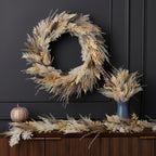 Fall Fields Bouquet with Feather and Pampas 18in Arrangement
