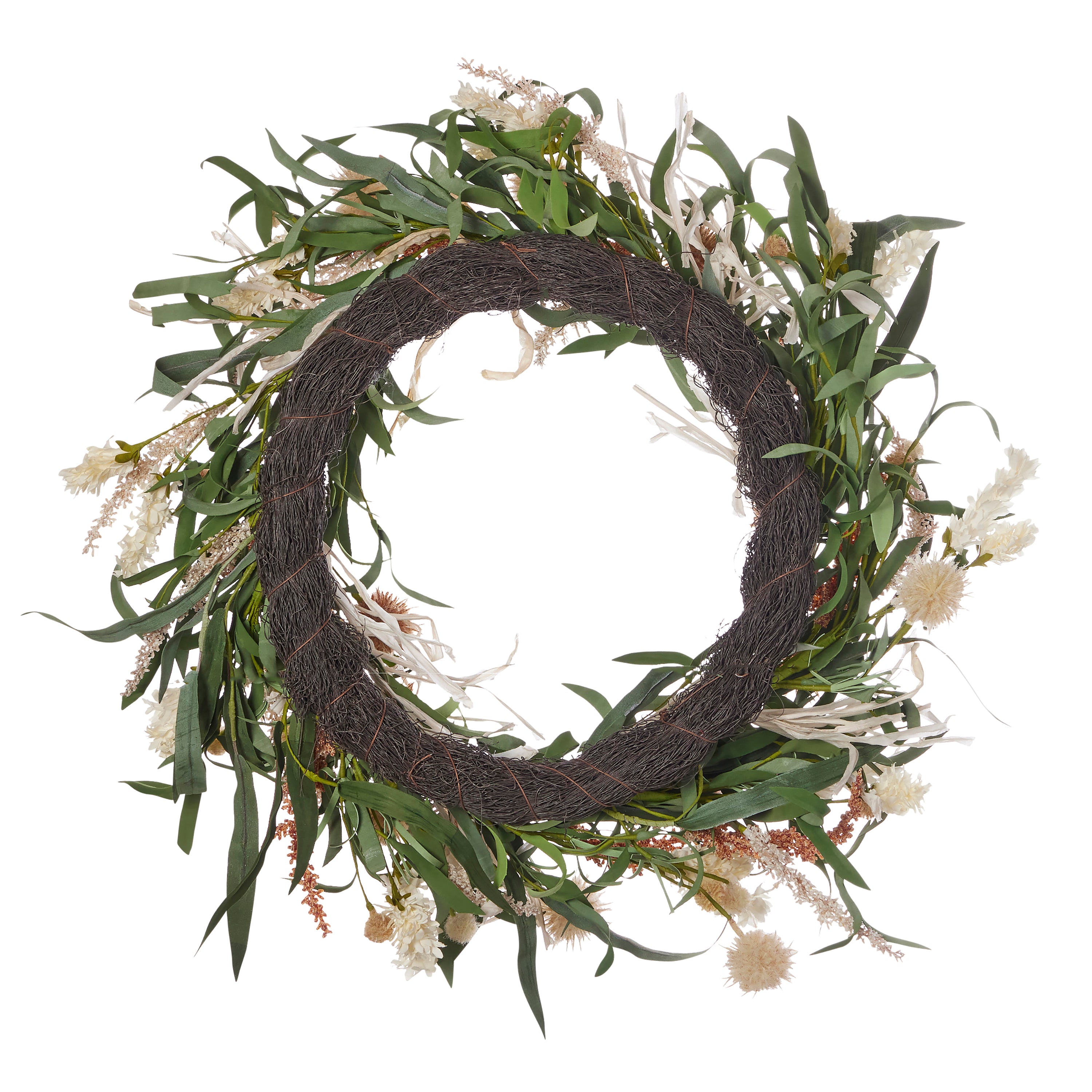 Globe Thistle Medley 24in  Wreath