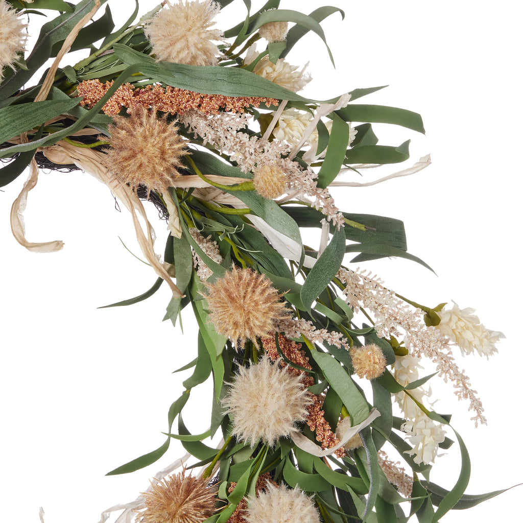 Globe Thistle Medley 24in  Wreath