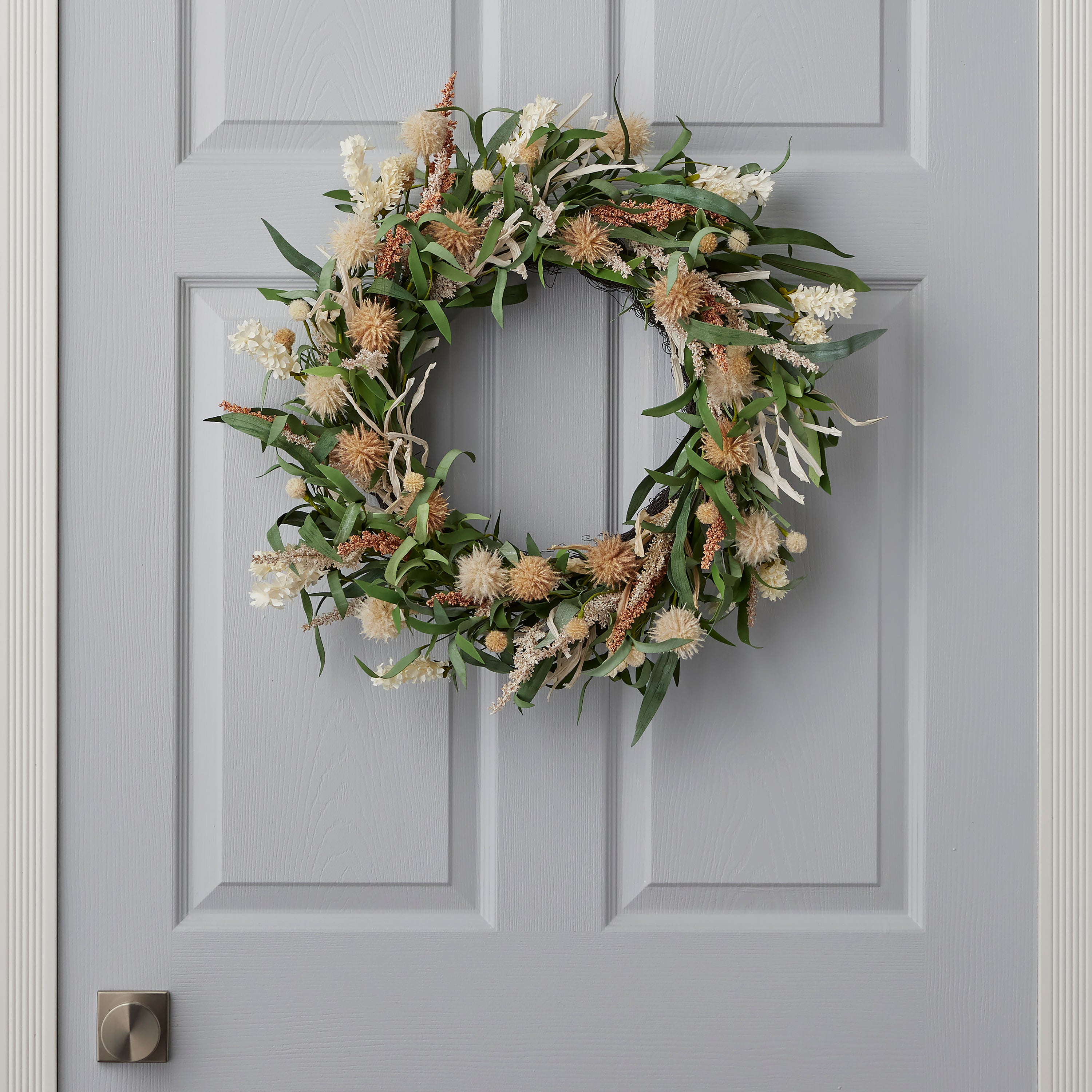 Globe Thistle Medley 24in  Wreath
