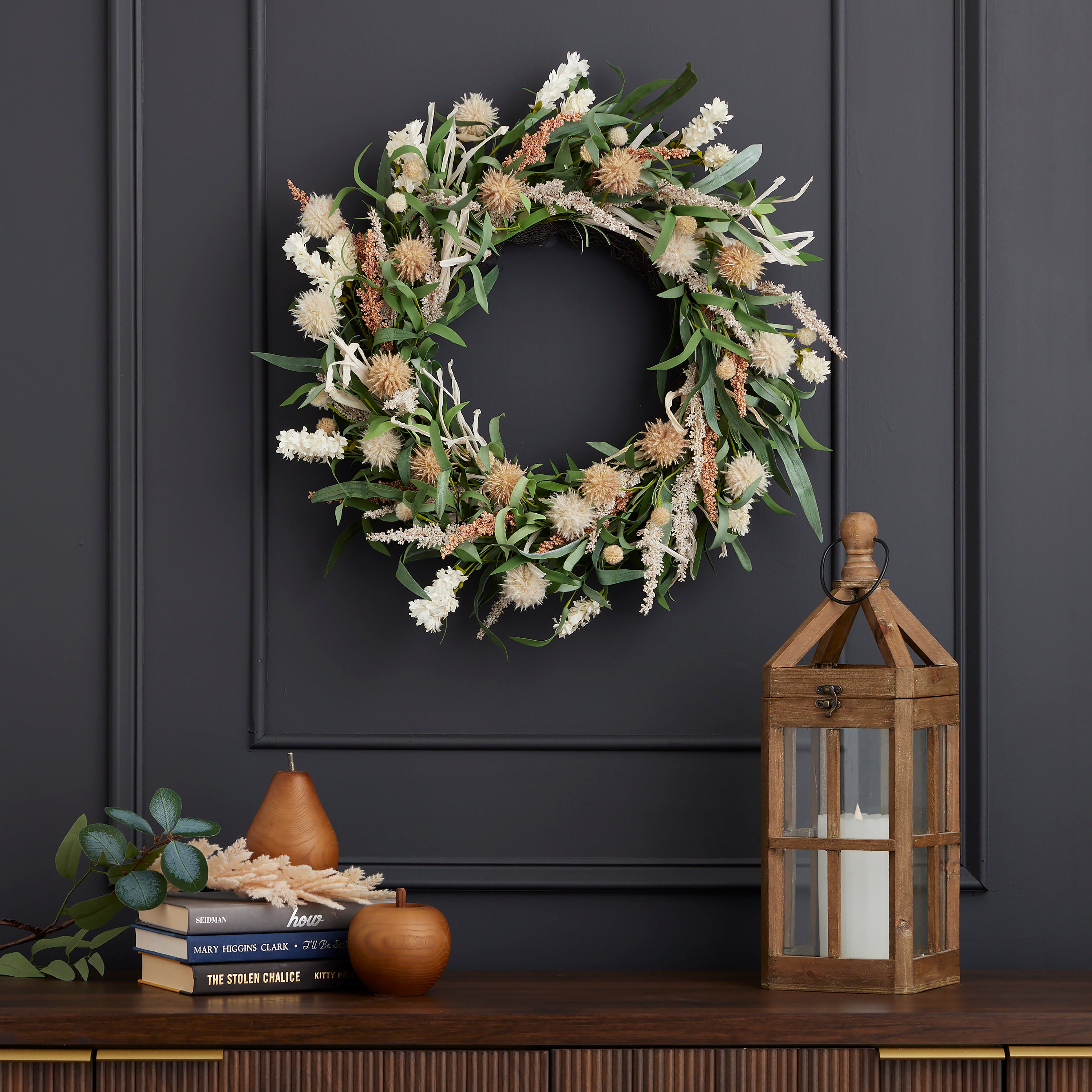 Globe Thistle Medley 24in  Wreath