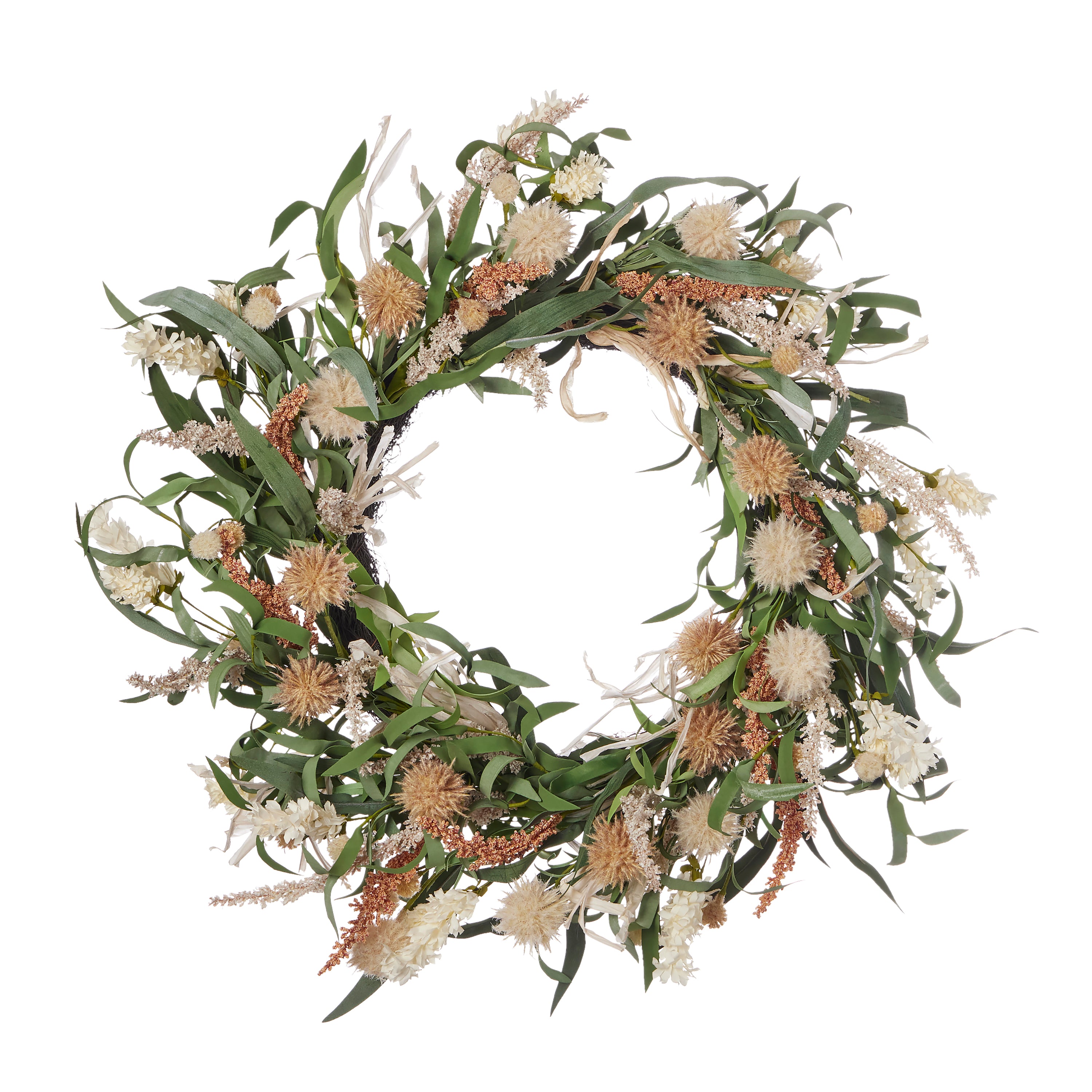 Globe Thistle Medley 24in  Wreath