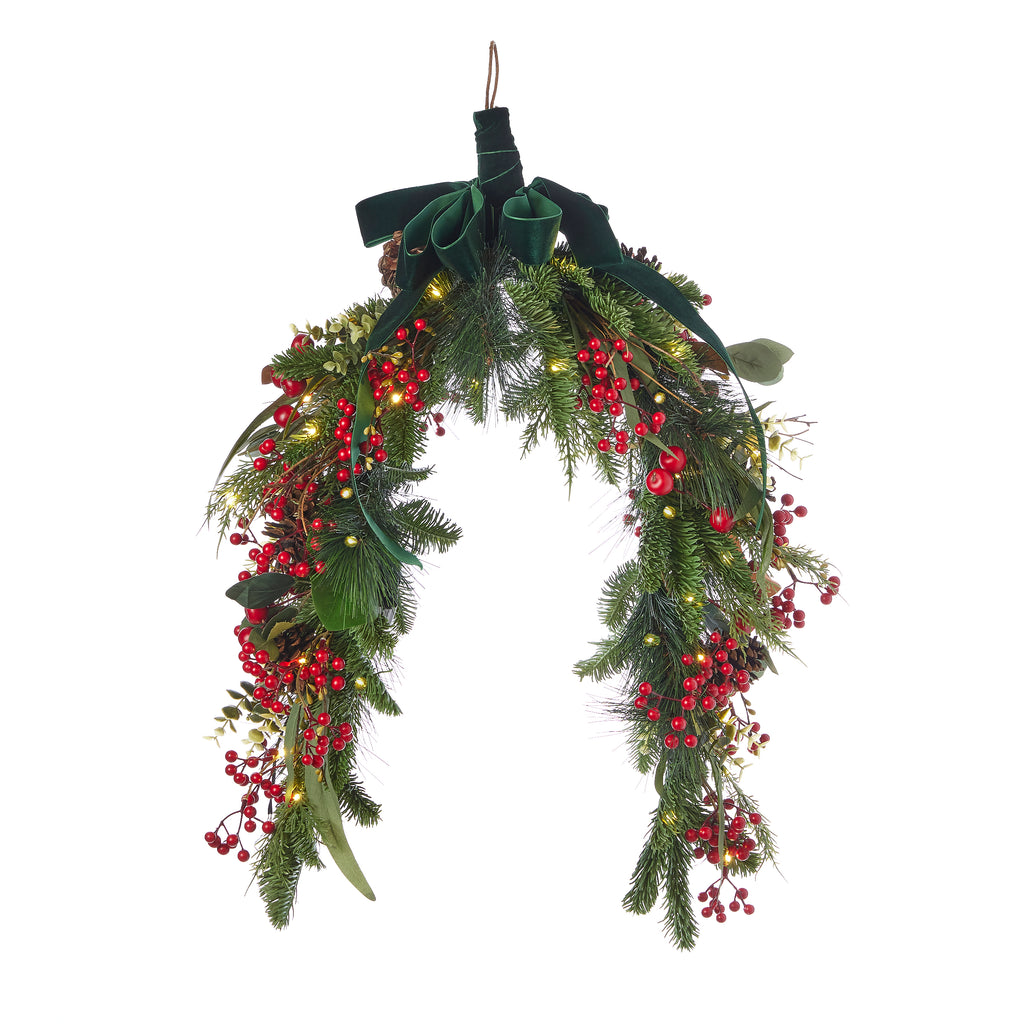 Magnolia Leaf, Eucalyptus, and Berry 30in Swag (Battery-Operated)