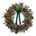 Magnolia Leaf, Eucalyptus, and Berry 28in Wreath (Battery-Operated)