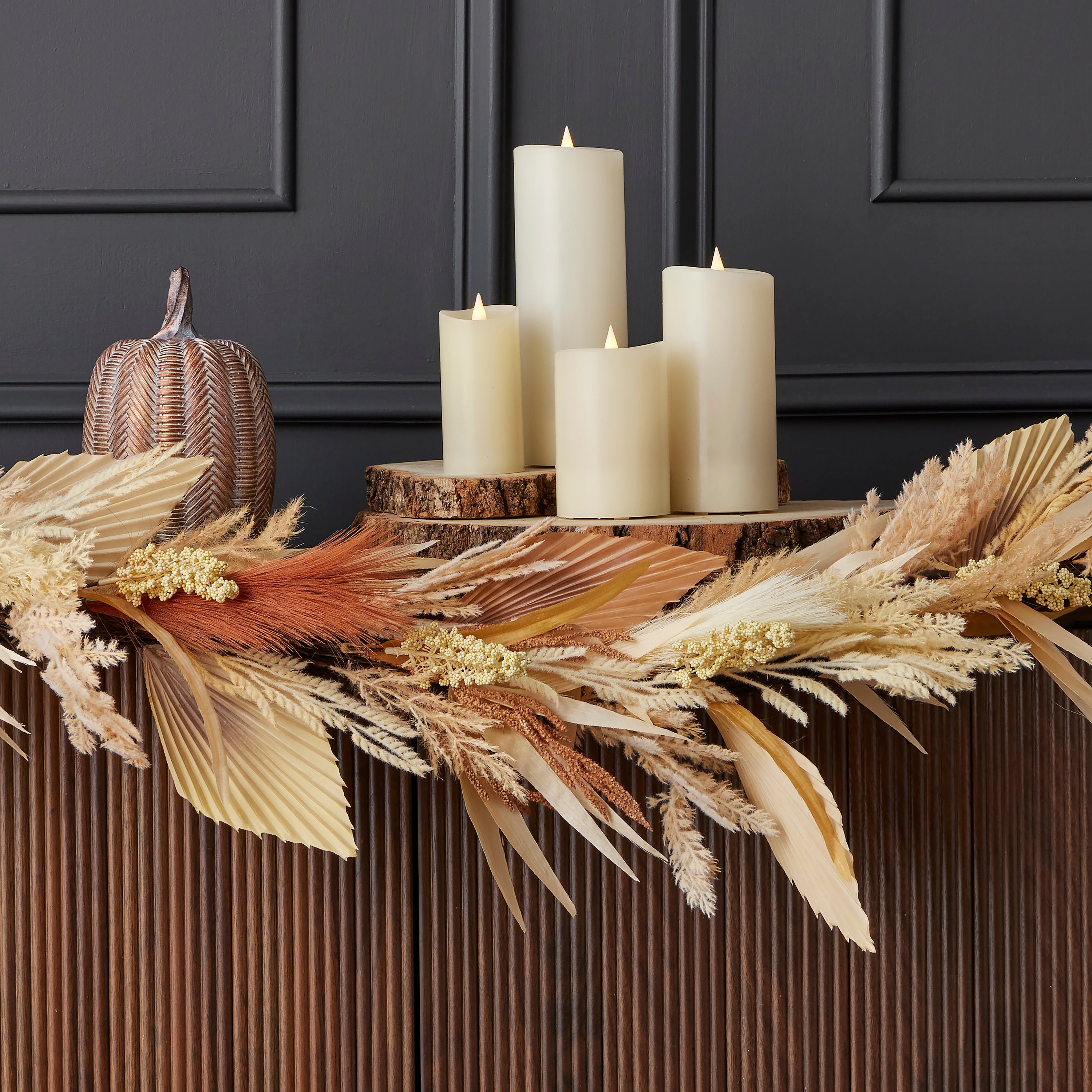 Pampas and Palm 6' Garland
