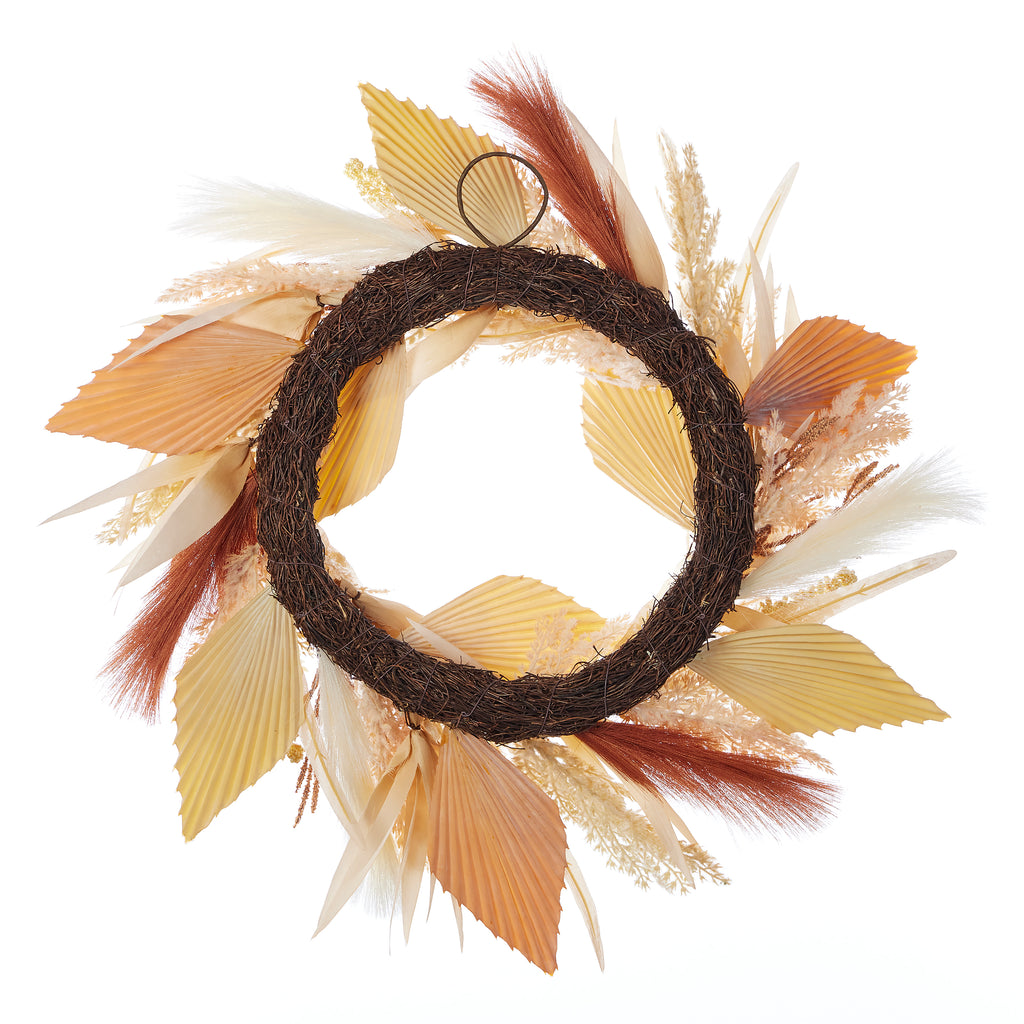 Pampas and Palm 24" Wreath