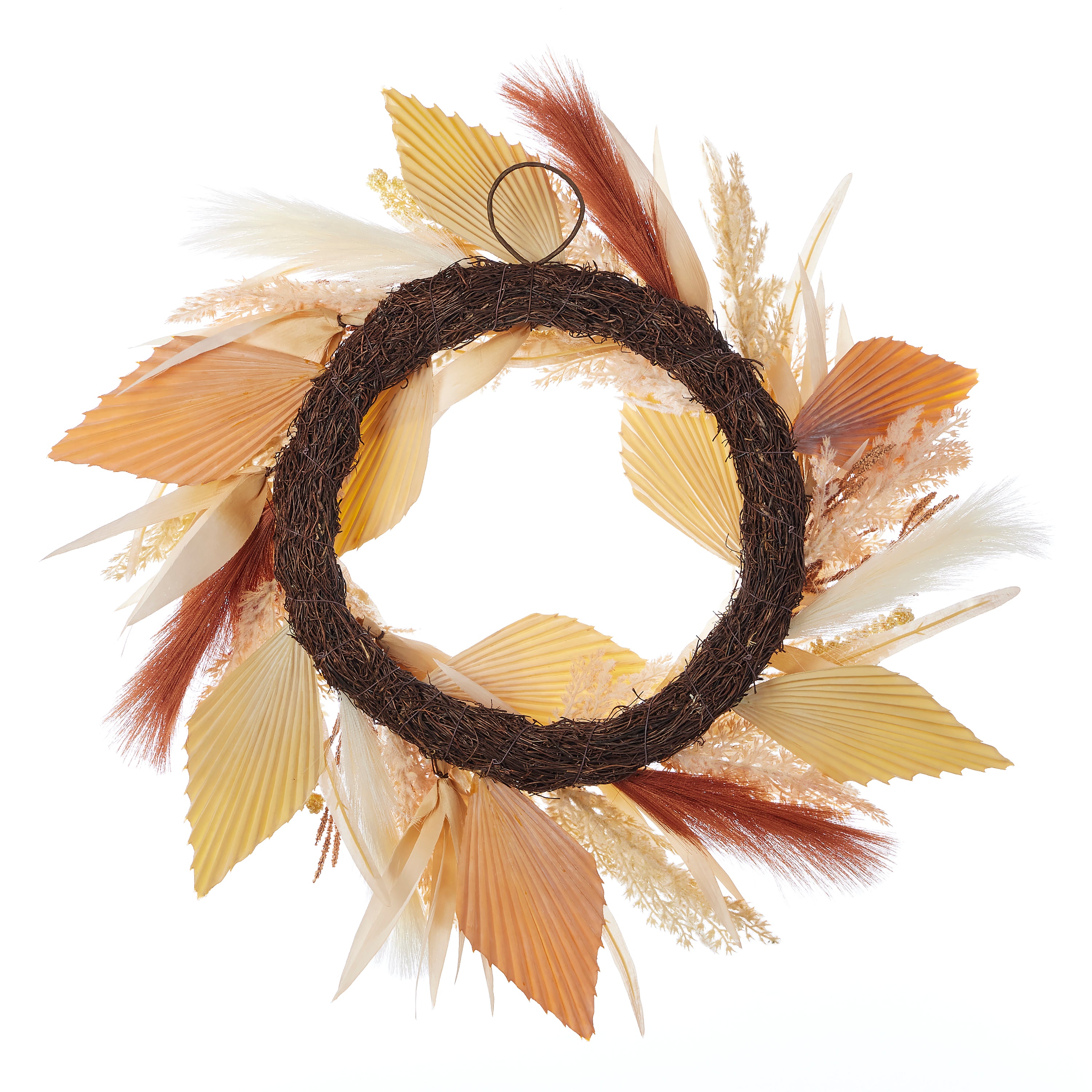 Pampas and Palm 24" Wreath