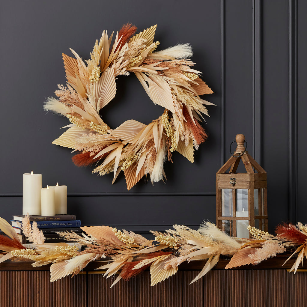 Pampas and Palm 6' Garland