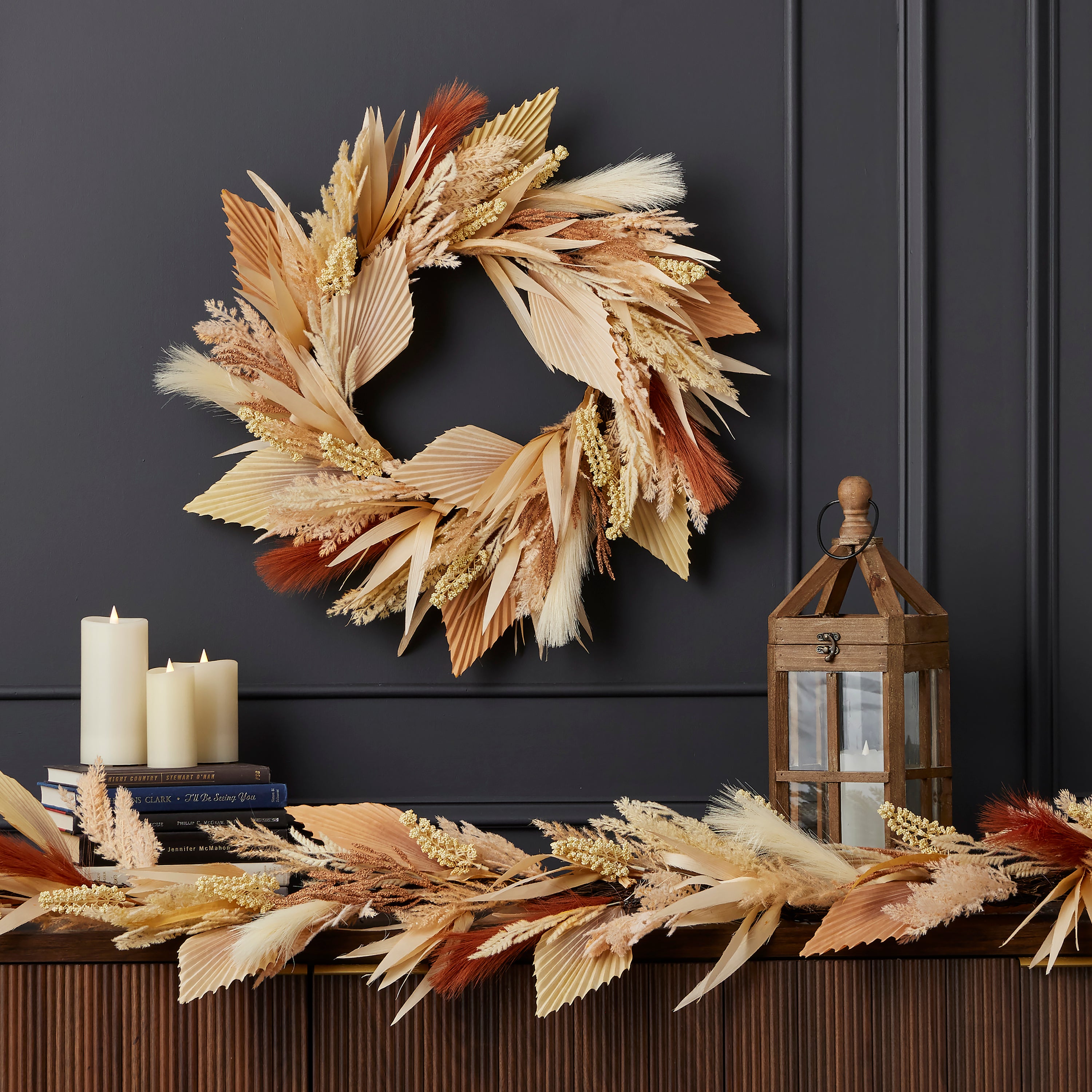 Pampas and Palm 6' Garland