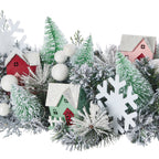 Snowy Cottage Pre-lit 60in Mantel Swag (Battery-Operated)