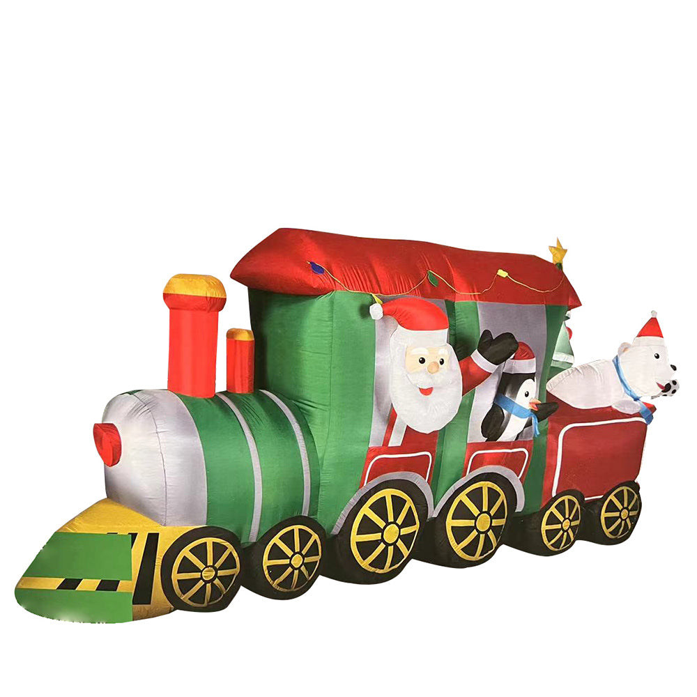 Santa & Friends on Train Inflatable