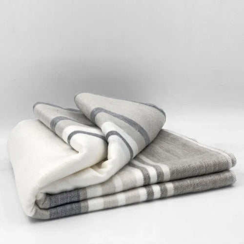 Alpaca Bed Blanket - Striped