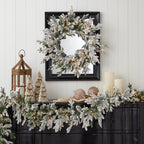 Dandan Flocked Pine 9ft Garland (plug in)