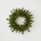 Dandan Pine 24in Wreath (plug in)