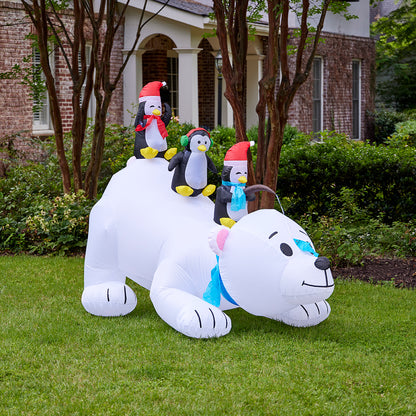 Penguins on Polar Bear Inflatable