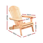 Gardeon Set of 2 Patio Furniture Outdoor Chairs Beach Chair Wooden