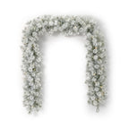 Flocked Winter Fir 9ft Garland (Battery-Operated)