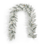 Bluffton Flocked Prelit 6ft Garland (Battery-Operated)