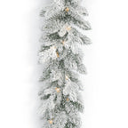 Bluffton Flocked Prelit 6ft Garland (Battery-Operated)