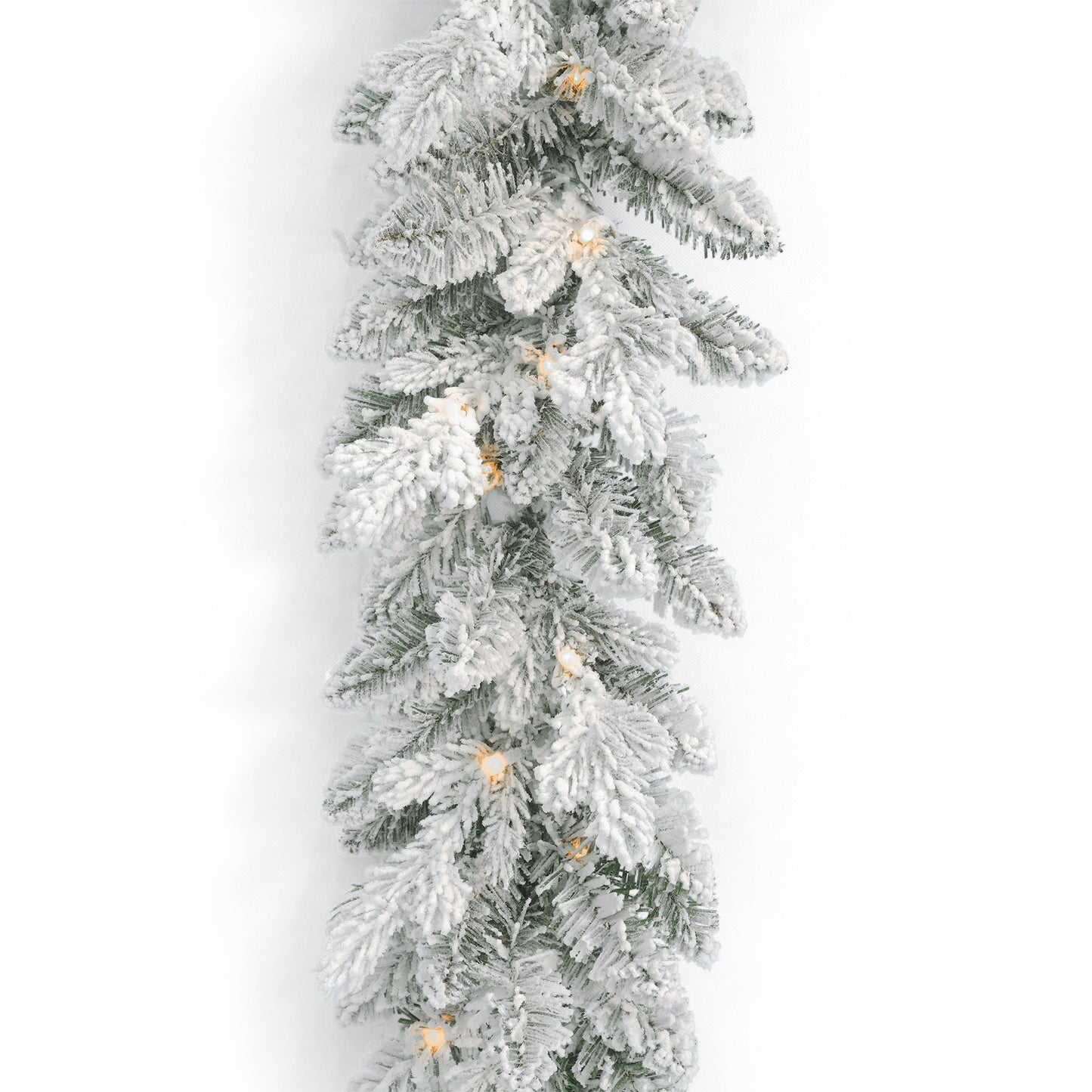 Bluffton Flocked 6ft Garland (Battery-Operated)