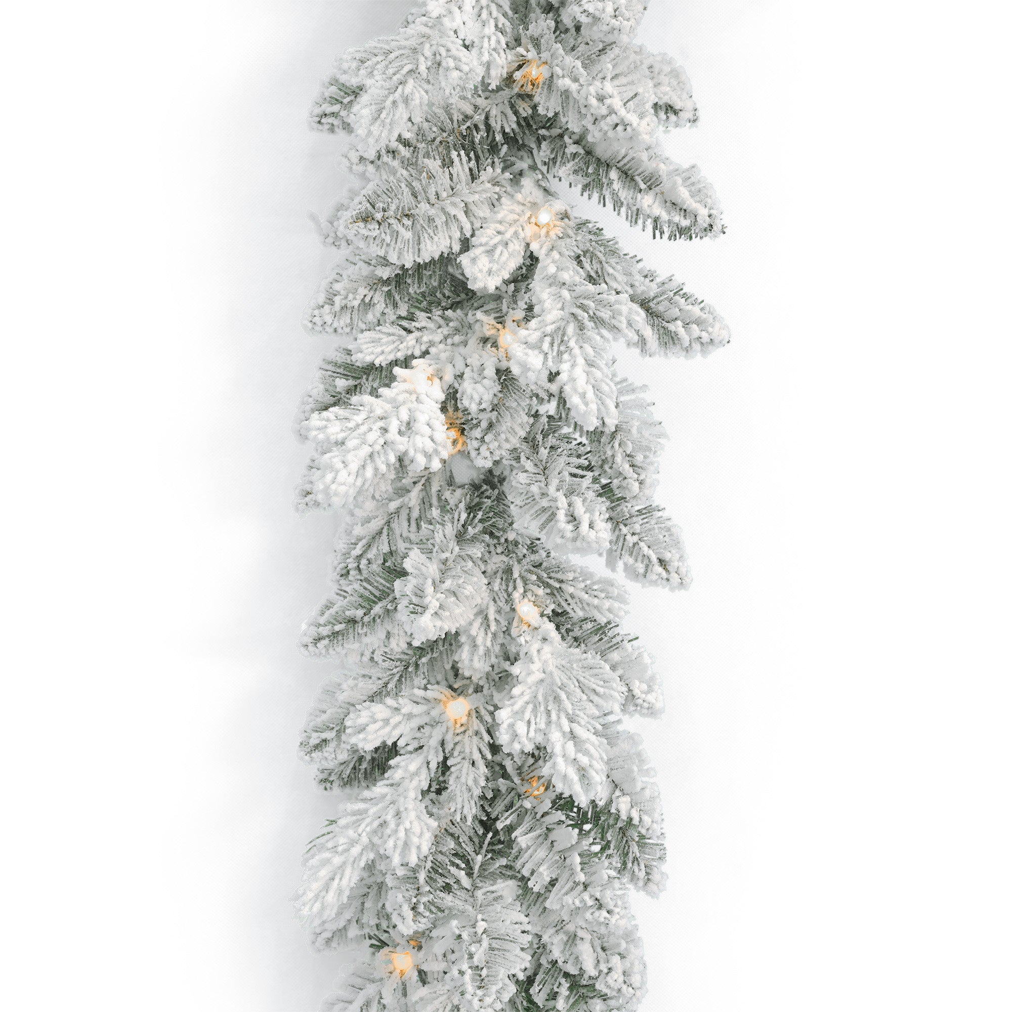 Bluffton Flocked Prelit 6ft Garland (Battery-Operated)