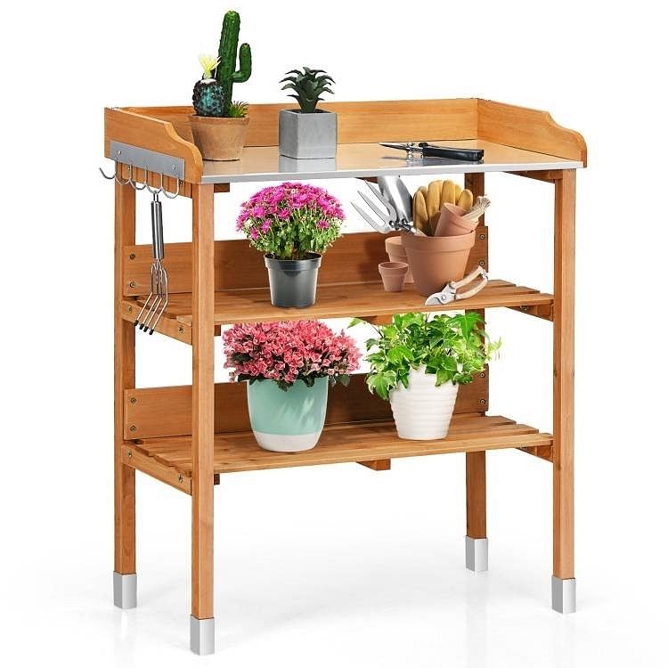 Solid Wood Outdoor Garden Bench Table