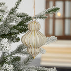 Gesso Finial Glass Ornament Set of 3
