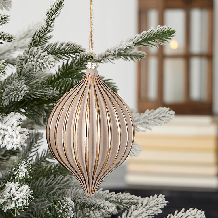 Gesso Onion Glass Ornament Set of 3