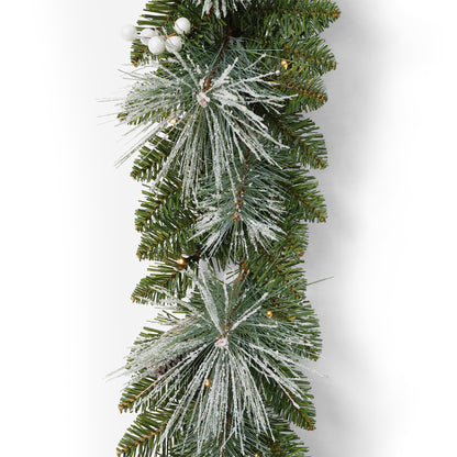 Glistening Mountain Pine 9ft Garland (Battery-Operated)