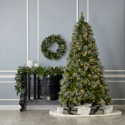 Glistening Mountain Pine 9ft Garland (Battery-Operated)