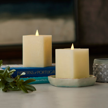 Classic Motion Flameless Square Candle 2pc Set