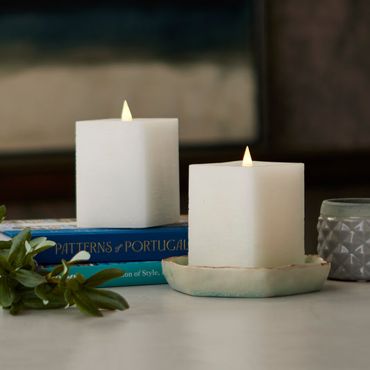 Classic Motion Flameless Square Candle 2pc Set