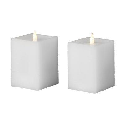 Classic Motion Flameless Square Candle 2pc Set