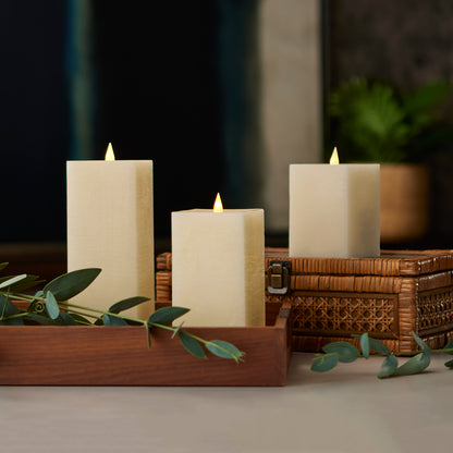 Classic Motion Flameless Square Candle 3pc Set