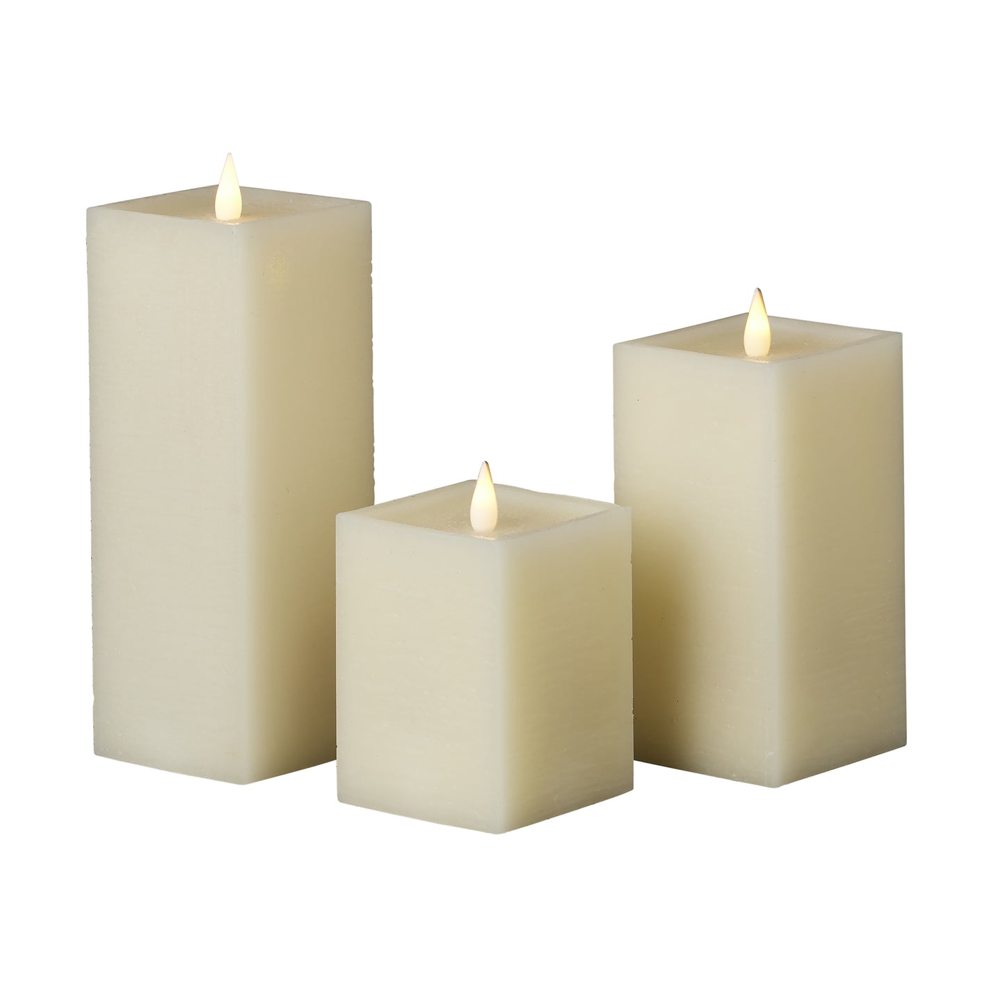 Classic Motion Flameless Square Candle 3pc Set