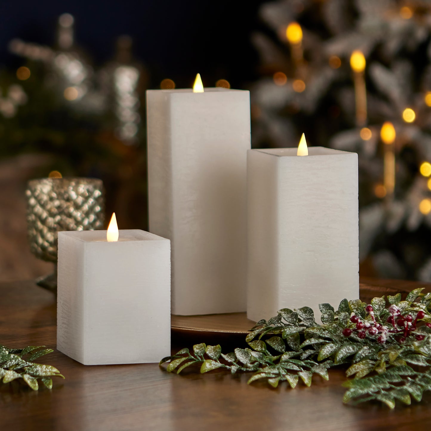 Classic Motion Flameless Square Candle 3pc Set