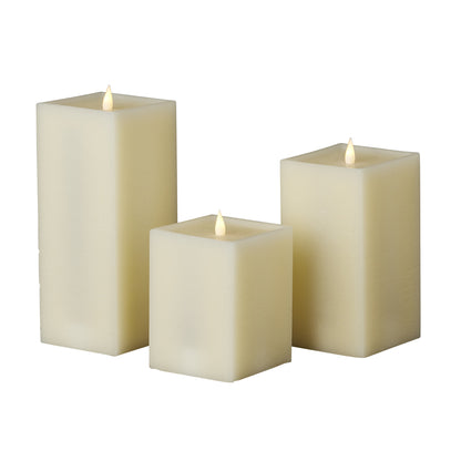 Classic Motion Flameless Square Candle 3pc Set